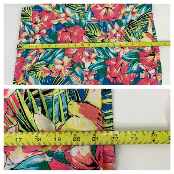 Loft Ann Taylor Colorful Floral Lightweight Denim Stretch Pencil Skirt Size 8 - Picture 14 of 15